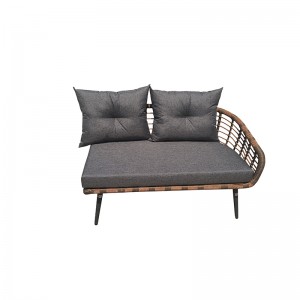5Pc garden corner sofa set outdoor sectional round wicker sofa
