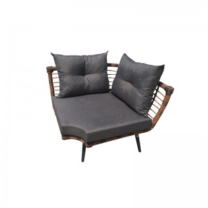 5Pc garden corner sofa set outdoor sectional round wicker sofa
