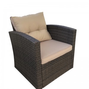 6Pc Patio conversation set -Rattan sectional sofa storage box table