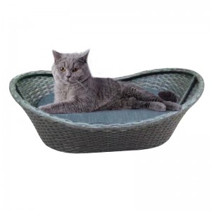 Resin wicker cat dog bed rattan pet nest