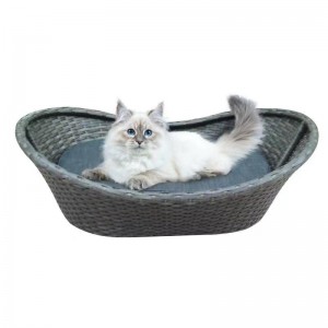 Resin wicker cat dog bed rattan pet nest