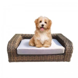 Welded metal frame Rattan wicker Pet Sofa Bed for dogs/cats