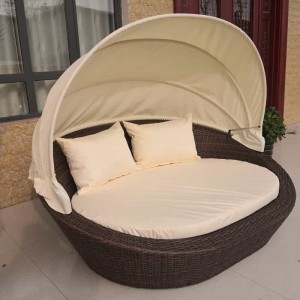 Patio daybed outdoor lounge daybed canopy rattan poolside sunbed