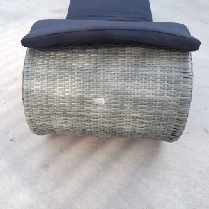 “S” Wave shape aluminium chaise lounger-outdoor rattan wicker sunbed w/cushion