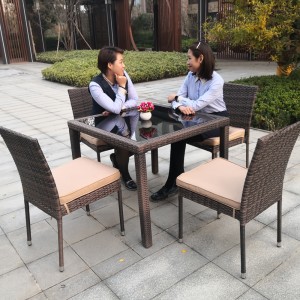 5Pc garden dining set rattan dining chairs and table