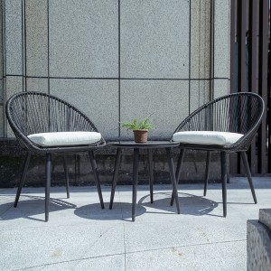 Rattan weaving patio chairs cone legs commercial fastfood picnic restaurant cafe furniture