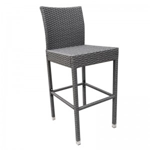 Patio high bar stool rattan chair with elegant curve back