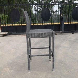 Patio high bar stool rattan chair with elegant curve back