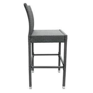 Patio high bar stool rattan chair with elegant curve back