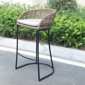 Low back bar stool Rattan high Bar Stool With Arms