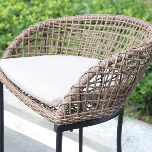 Low back bar stool Rattan high Bar Stool With Arms