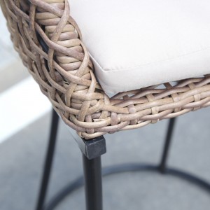 Low back bar stool Rattan high Bar Stool With Arms