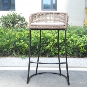 Low back bar stool Rattan high Bar Stool With Arms