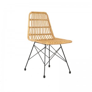 Outdoor dining chair rattan armless chair garden side chair