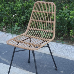 Rattan dining chair outdoor stackable side chair