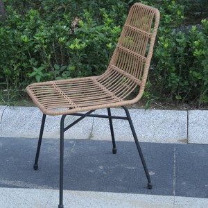 Rattan dining chair outdoor stackable side chair