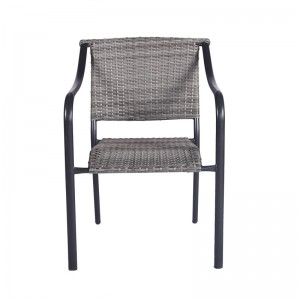 Outdoor dining chair stackable rattan armchair garden chair