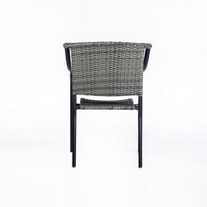 Outdoor dining chair stackable rattan armchair garden chair