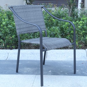 Outdoor dining chair stackable rattan armchair garden chair