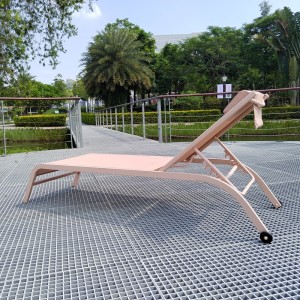 Chaise lounge mesh reclining chair sunbed lounger beach daybed