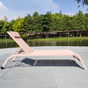 Chaise lounge mesh reclining chair sunbed lounger beach daybed