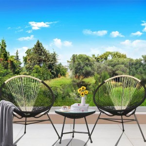 Patio conversation set acapulco chair set bistro set Olefen rope woven